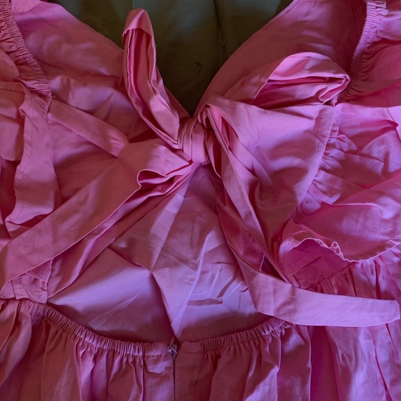 Pink Ruffle Open Back Mini Dress - Picture 6 of 7